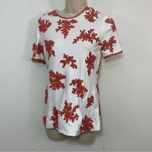 VINTAGE Unique Sequin Beaded Top Blouse Dressy Top Size Small Coral Design Beach